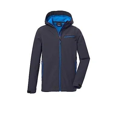 Image de killtec Boy&#039;s Kow 157 Bys Sftshll Jckt La Veste Softshell À Capuche D&#039;extérieur Est Déperlante, Black Blue, 164 EU