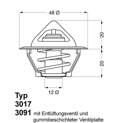Image de WAHLER 3017.92D50 Thermostat d&#039;eau 92 avec joint d&#039;étanchéite OPEL: Kadett D Break, Berline, Manta B Berline