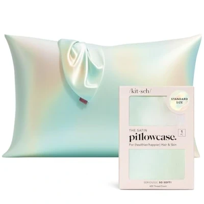 Image de Kitsch taie d&#039;oreiller en Satin avec Fermeture éclair pour Cheveux et Peau, Plus Douce Que la Soie. Lavable Machine, sans Plis, rafraîchissante, Taille Standard 19&quot;x26&quot; (Aura)