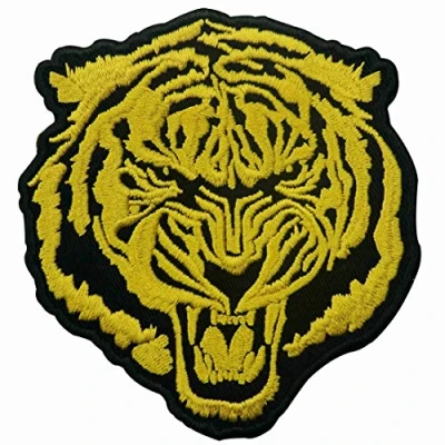 Image de Patch brodé en forme de Tigre d&#039;or, à coudre ou coller avec fer repasser