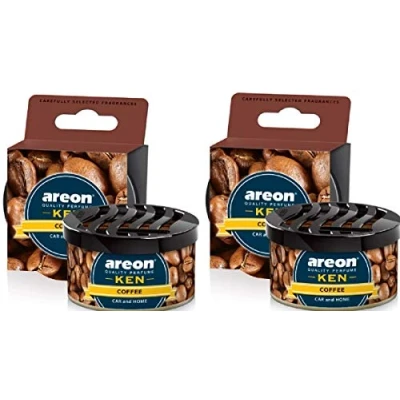Image de AREON Ken Désodorisant Voiture Café Maison en Pot Couvercle Ventilé Réglable 3D (Coffee Lot de 1)