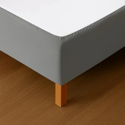 Image de Dahlica Cache Sommier 160x200 Gris Tissu Doux et Extensible Rendu Impeccable Facile à Installer