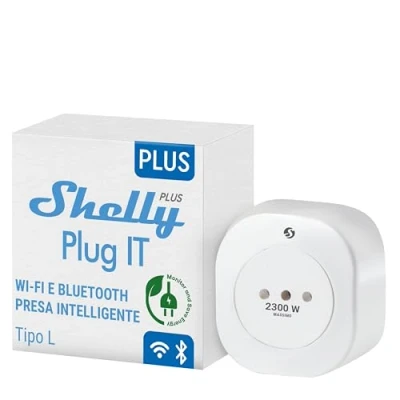 Image de Shelly Plus Plug IT prise intelligente fonctionne avec Alexa et Google Home, programmable commande vocale, appareil Bluetooth Wi Fi pour automatiser les appareils de mesure du courant