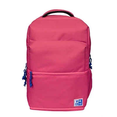 Image de Oxford B Out, Sac à dos scolaire unisexe, 30 L, 42 cm, poche rembourrée pour ordinateur portable, compartiment isotherme, polyester recyclé RPET, couleur pastèque, rose, 42x30x15cm, Décontracté