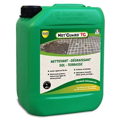 Image de Nettoyant Désincrustant Gras Saletés Net Guard Tache Grasse Formule Végétale Agit 30 Min Toute Pierre Travertin Marbre 5L 40m2