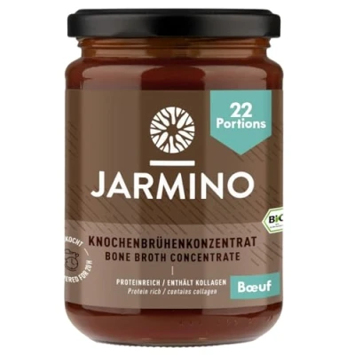 Image de Bone broth JARMINO Concentré de bouillon d&#039;os bio bœuf Fabriqué en Allemagne 220 g (22 portions) Riche collagène