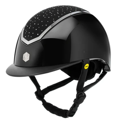 Image de Charles Owen Casque d&#039;équitation MIPS Kylo Gloss Crystal Noir/Chrome