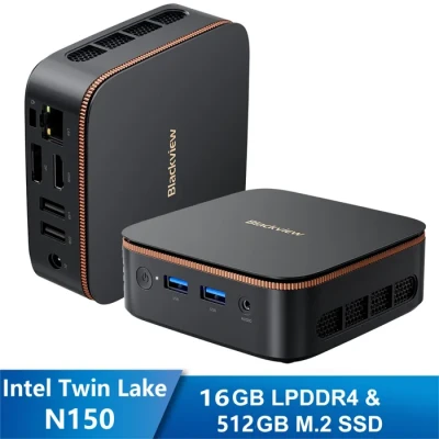 Image de Mini PC Blackview MP20 Intel Twin Lake N150 3.6GHz Max 16 Go 512 Go/SSD 2To, Windows 11 Pro, Wifi 6, 4K UHD Display NETFLIX Gris