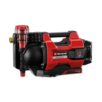 Image de Einhell Pompe d’arrosage sans fil automatique AQUINNA 18/30 F LED AUTOMATIC Power X Change (18 V, 3 000 L/h max., hauteur de refoul. max. 28 m, fonct. autom., 2 emplacements batterie, batterie)