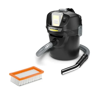 Image de Kärcher 18 V Aspirateur Cendres et Poussières sans Fil AD 2 Batterie, Matériau Ignifuge, Filtre Monobloc, Volume de la Cuve : 14 l, Puissance 230 W, Compatible avec Batterie non Incluse