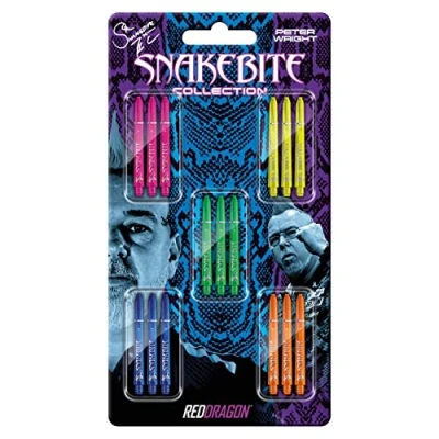 Image de RED DRAGON Peter Wright Snakebite VRX Lot de 5 Jeux fléchettes par Paquet (15 tiges au Total)