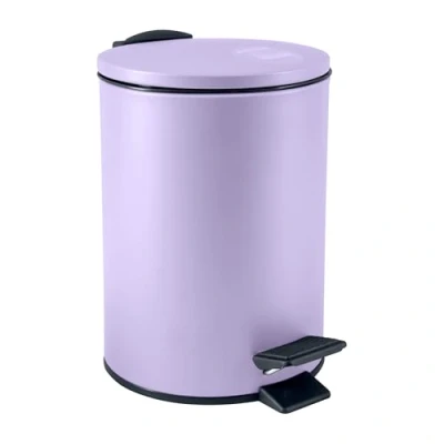 Image de Spirella, Poubelle à Pédale en Acier, Modèle Adelar, Mécanisme slow close, le couvercle se referme doucement et silencieusement, Revêtement anti traces de doigts, purple, 3 Litres