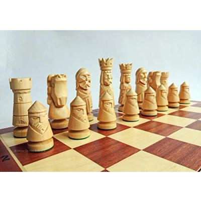 Image de Master of Chess Scacchiera in Legno “Castle Deluxe XXL 60 cm Fatto a Mano Intarsiato Grandi Set di Scacchi Pieghevoli per Bambini e Adulti