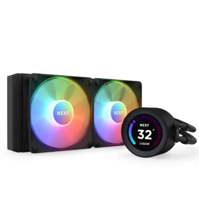 Image de NZXT Kraken Elite 240 RGB RL KR24E B1 Refroidisseur pour processeur AIO de mm Écran LCD grand angle 2,36 pouces personnalisable les GIF, images, etc. Noir