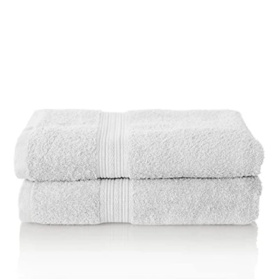 Image de Glart Lot de Serviettes Éponge Qualité Supérieure,Coloris : Blanc, 2 Bain 70 X 140 cm
