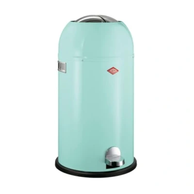 Image de WESCO Poubelle Kickmaster de couleur vert menthe, tôle d&#039;acier revêtue par pulvérisation, amortisseur intégré, volume 33 litres, grande ouverture