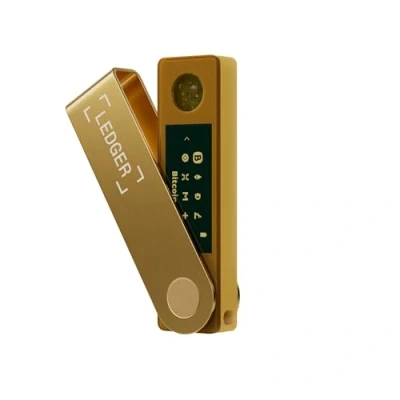 Image de Ledger Nano X, Le Wallet Physique de cryptos Bluetooth Portefeuille idéal pour Acheter, gérer et Faire fructifier Vos Actifs numériques en sécurité (Or)