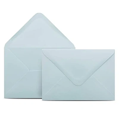Image de Colours 4 you Lot de 50 Enveloppes DIN C6 Bleu clair 11,4 x 16,2 cm avec fermeture éclair humide Rabat sans fenêtre