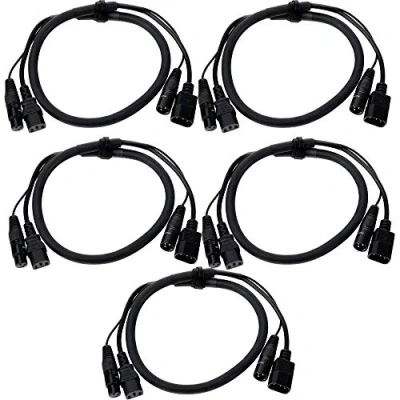 Image de Set de 5 Pronomic Stage IECD 1 DMX câble hybride C/DMX 1m