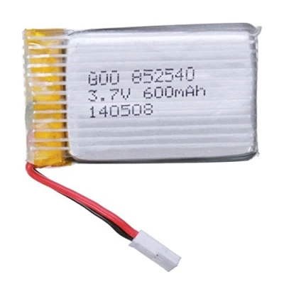 Image de YUNIQUE GREEN CLEAN POWER Batterie Lipo Avancée 600mAh 3.7V 25C pour Syma X5C, X5 Compatible avec Cheerson CX 30W, Skytech M68, Wltoys F949 Dimensions 42x25x9mm, Argenté
