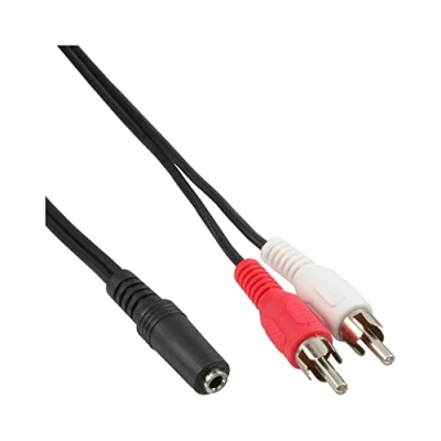 Image de InLine Câble audio RCA x 2 (M) pour mini jack stéréo (F) 3 m blindé noir