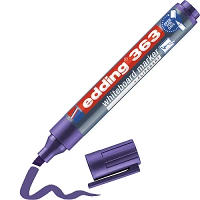 Image de edding 363 Marqueur pour tableaux blancs violet 1 stylo pointe biseautée 5 mm feutre effaçable tableaux, blanc, magnétique, mémo et chevalet de conférence sketchnotes