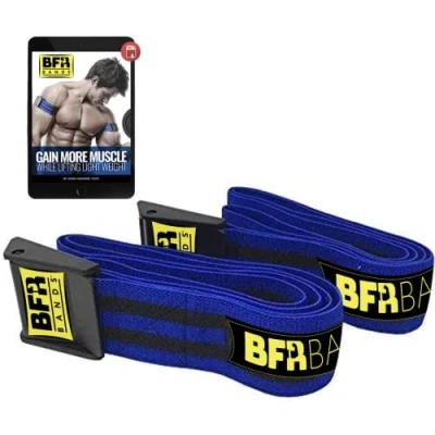 Image de BFR BANDS Pro Bandes de Restriction la Circulation Sanguine pour Bras, Jambes et fessiers Aide à Gagner du Muscle sans soulever Poids Lourds, Sangle élastique Solide dégagement Rapide