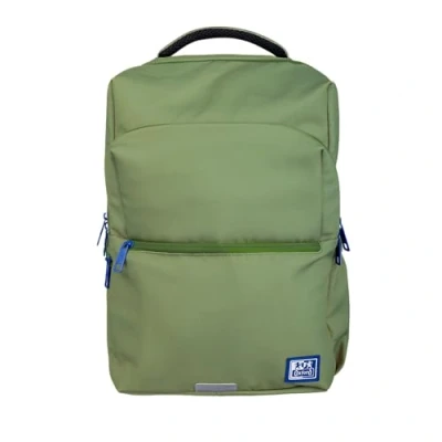 Image de Oxford B Ready Sac à dos scolaire unisexe, 18 L, 42 m, poche rembourrée pour ordinateur portable, polyester recyclé RPET, couleur Vert Safari, 42x30x15cm, Décontracté