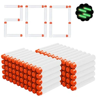 Image de Airlab 200pcs Flèches Glow in The Dark Accessoire de Fléchette pour Nerf, Balles Lumineux dans Le Noir N Strike Elite, Brillent Munition Bullet Recharge en Jeux et Jouet Plein Air, Blanc