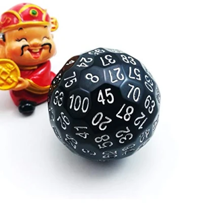 Image de Bescon Polyhedral Dice 100 Sides Dice, D100 Die, Sided Cube, Game Cube of Black Color