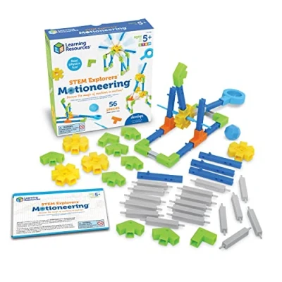 Image de Learning Resources STEM Explorers Motioneering, 8 défis STEM, construire un moulin à vent, une catapulte et pendule, jouet de construction, d&#039;ingénierie pour les 5 ans plus