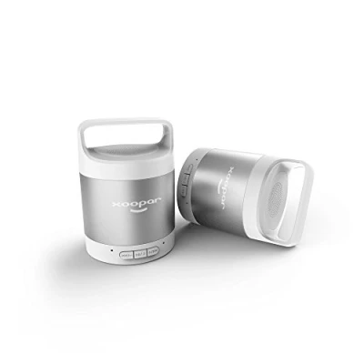 Image de Xoopar Enceinte Link Silver Speaker Mini Bluetooth argentée Ultra nomade Haut Parleur argenté avec Mousqueton intégré 3 W