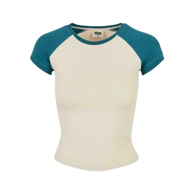 Image de Urban Classics Stretch Retro Baseball Tshirt imprimé, Femme, Taille: 4XL, Whitesand jasper