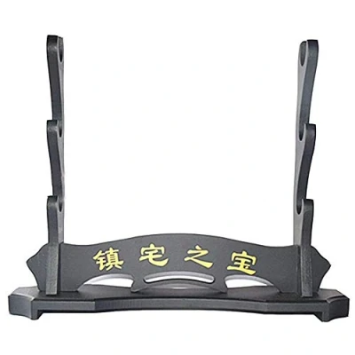 Image de SHULI support pour épée de samouraï japonais, samouraï, couteau Katana, Wakizashi Tanto, d&#039;épée table 3 étages