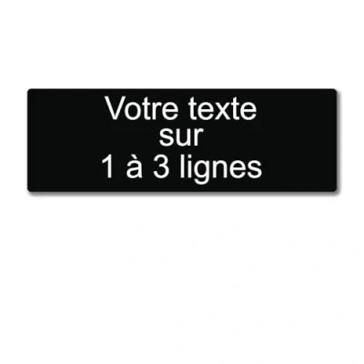 Image de Plaque gravée personnalisée 1 à 3 lignes 20x6.5cm autocollante Noir