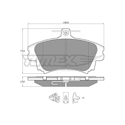Image de TOMEX brakes TX 14 03 Jeu de plaquettes frein Essieu avant avec indicateur d&#039;usure accessoires SMART: Forfour I, MITSUBISHI: COLT 6