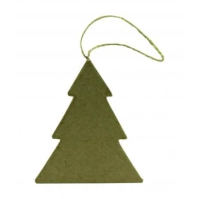 Image de Décopatch NO026O Un support en papier brun mâché 1x7x8 cm, Sapin plat à suspendre