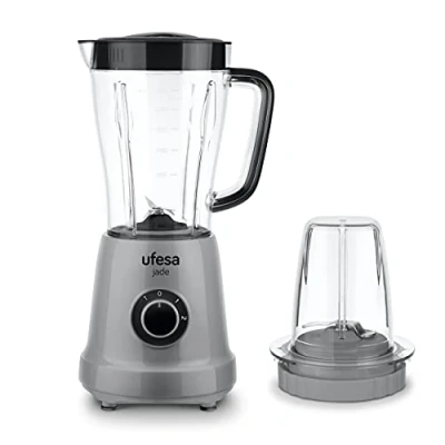 Image de Ufesa BS4709 Jade Blender Mixeur + Accessoire Moulin à Epices, 500W, 1.5L, 2 Vitesses TURBO, 4 Lames en Acier Inoxydable, Sans BPA