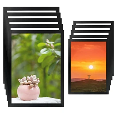 Image de CENBEN 10pcs Cadre Magnétique Auto adhésif,Cadre d Affichage,5 Pcs A3 &amp; 5 A4 Informations sur le Noir,Affichage Étanche,Couvertures pour Signe,Licence,Murs et Fenêtres,Couverture