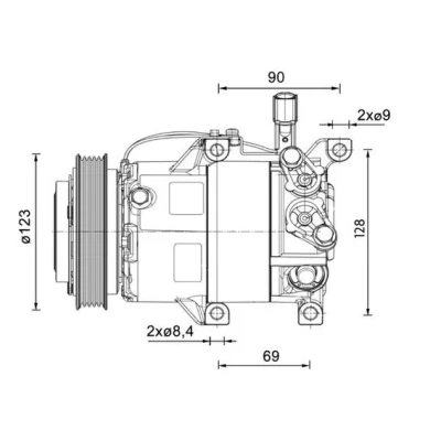 Image de MAHLE ORIGINAL ACP 1459 000P Compresseur De Climatisation 5VS12ic 12 PAG 46 YF 1234yf, R 134a HYUNDAI: i20 I 3/5 portes