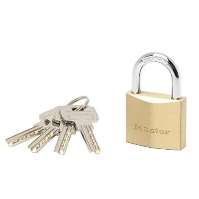 Image de Master Lock 2940EURD Cadenas à Clé Extra Fin en Laiton, Doré, 6,2 x 4 1,6 cm