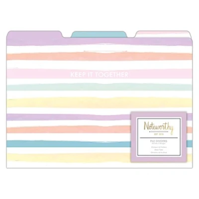 Image de Noteworthy Diviseurs de fichiers Teintes Pastel remarquables, Acétate, Multicolore, 29, 9 x 0, 3 22, 2 cm