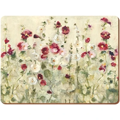 Image de Creative Tops Lot de 6 sets table haut gamme Wild Field Poppies avec dos en liège, 30 x 22,8 cm, bois, taille unique, 6, rouge