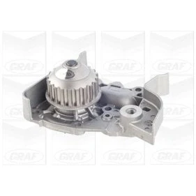 Image de GRAF PA633 Pompe à eau 20 sans joint d&#039;étanchéite mécanique Tôle d&#039;acier 59,26 pour transmission par courroie de distribution RENAULT: CLIO 2
