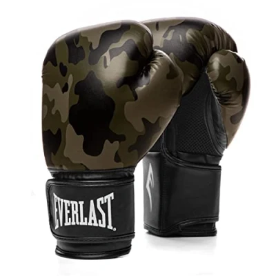 Image de Everlast Spark 16oz Boxing Gloves, Camo Faux Leather Gloves for Bags, Mitt Work &amp; Fitness Classes, Hook Loop System, Ergonomic Thumb and Injection Moulded Foam Authentic Gear