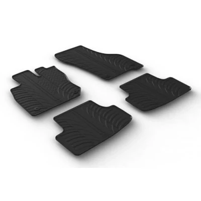 Image de Gledring 0661 Ensemble de tapis sol Caoutchouc avant et arrière 4 noir