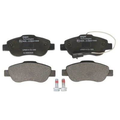 Image de DELPHI LP2014 Jeu de plaquettes frein contact signal d&#039;usure inclus avec tôle anti bruit accessoires FIAT: 500 3 portes, Panda II 5 portes