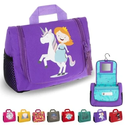 Image de GRINSEZWERGE Trousse de Toilette pour Enfant,Trousse Voyage à Suspendre,Trousse Toilette,Sac Voyage,Trousse Maquillage,Accessoire