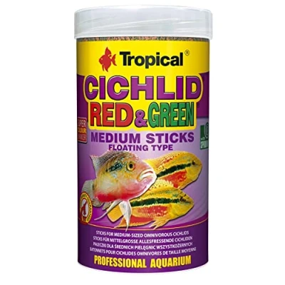 Image de Cichlid Red&amp;Green Medium Sticks 250ml / 90g Bâtonnets pour cichlidés omnivores de Taille Moyenne