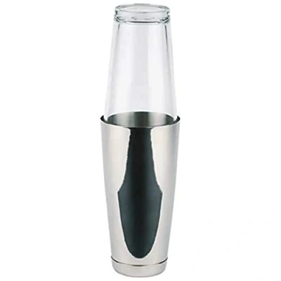 Image de APS Boston Shaker, tasse 700 ml + verre 400 ml, alimentaire, lave vaisselle, shaker à cocktail noble, acier inoxydable poli